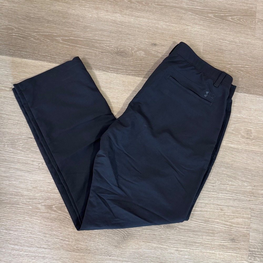 Under Armour Golf Pants Mens 38/32 Black Match Play Performance Chino Trousers